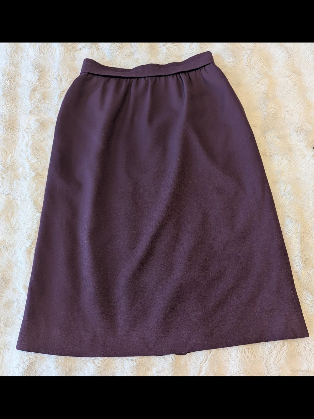 Prophecy 100% Virgin Wool Skirt | A-Line Midi | Minimalist Workwear - Picture 2 of 9